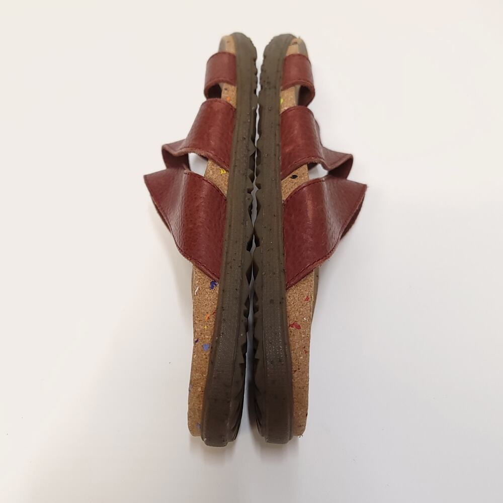 Merrell Sandal Size 7 Women's Nappa Valley Slide Cork Leather Rust Brown Sandals - Picture 8 of 12